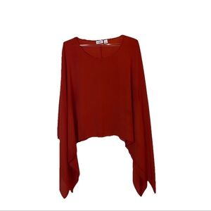 Cato Rust Dolman Batwing Sleeve Blouse Size L Flowy Top